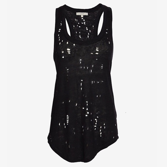 IRO black Doris distressed linen tank top M - Picture 1 of 15